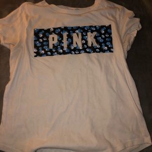 White and blue pink shirt